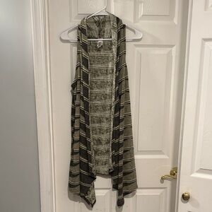 Striped Green and Black Women's Poncho